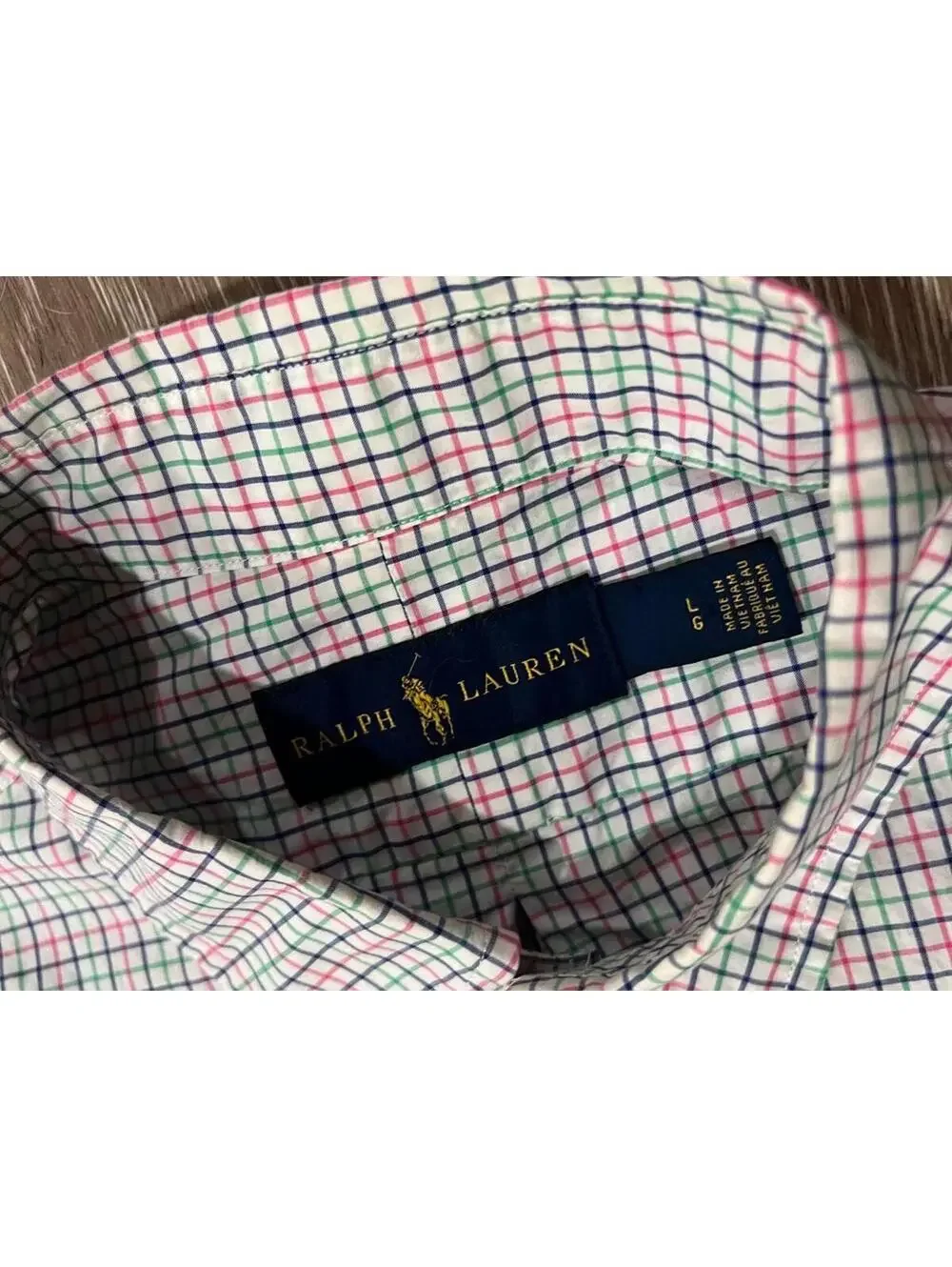 Ralph Lauren Men's Button Down Shirt, Checkered, Size Large